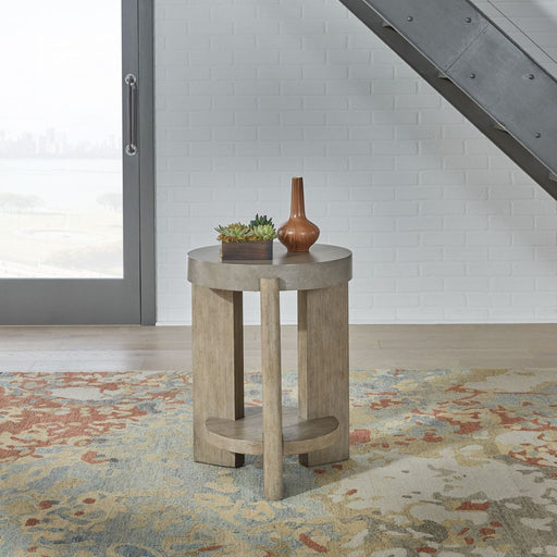 Liberty Furniture Affinity Chairside Table in Dusty Taupe with Concrete Top image