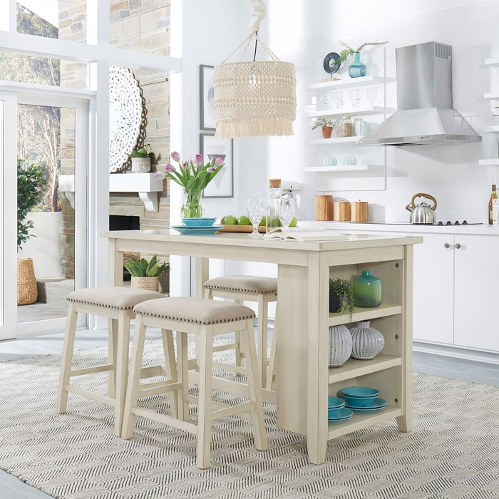 Liberty Furniture Brook Creek 5 Piece Counter Set in White image