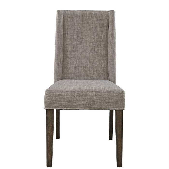 Liberty Furniture Double Bridge Upholstered Side Chair in Dark Chestnut (Set of 2)