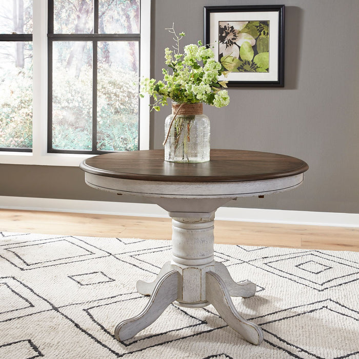 Carolina Crossing Pedestal Table Set- White image