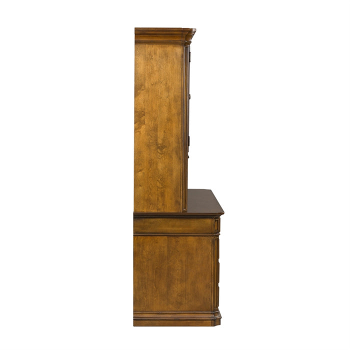Liberty Amelia Jr Executive Credenza with Hutch in Antique Toffee