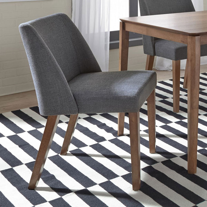 Liberty Furniture Space Saver Nido Chair (Grey) in Satin Walnut (Set of 2)