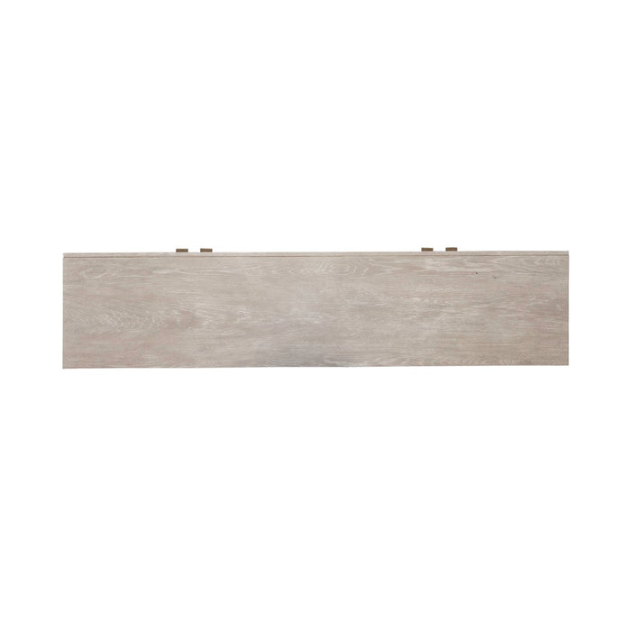 Kinsley 4 Door Accent Cabinet in Washed Taupe & Silver Champagne EST SHIP TIME APPX 4 WEEKS image