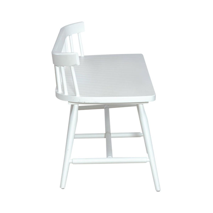 Liberty Furniture Capeside Cottage Spindle Back Dining Bench in Porcelain White