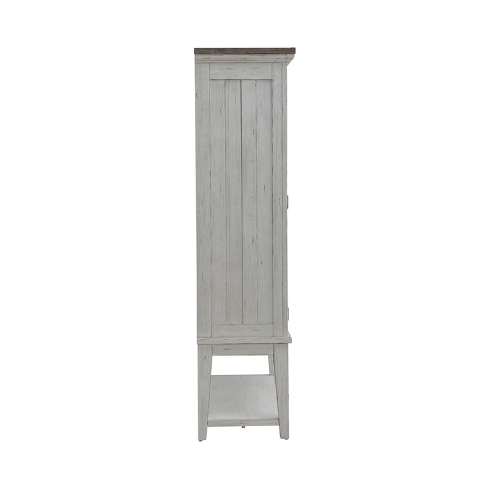 Liberty Furniture River Place Bar Cabinet in Riverstone White & Tobacco EST SHIP TIME APPX 4 WEEKS