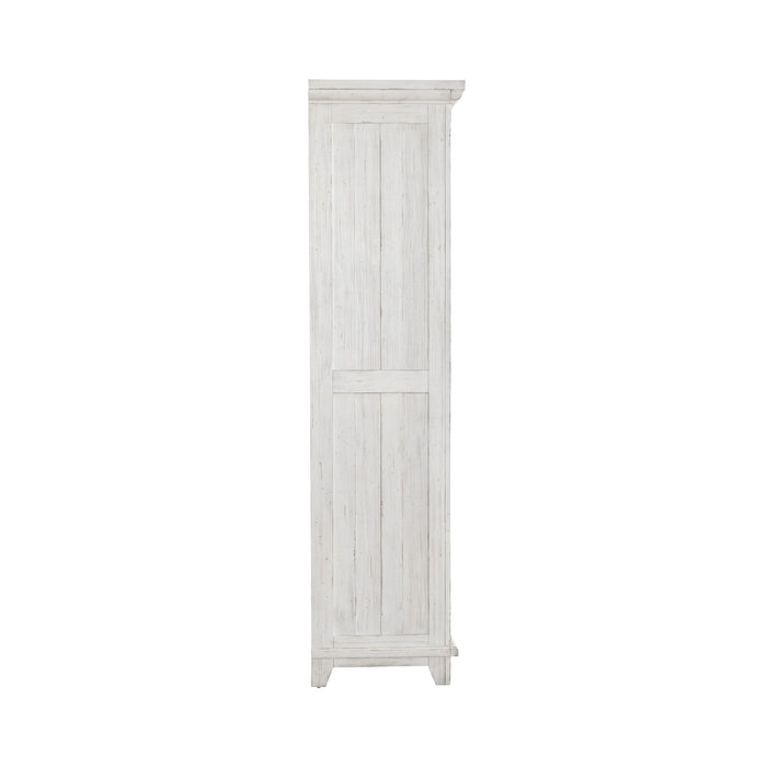 River Place Armoire in Riverstone White and Tobacco image