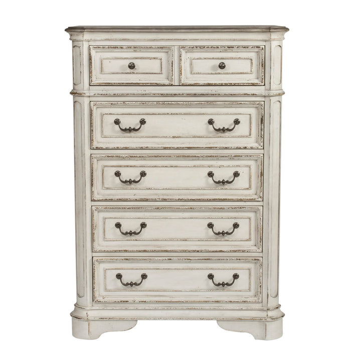 Magnolia Manor King Panel Bed, Dresser & Mirror, Chest, Night Stand