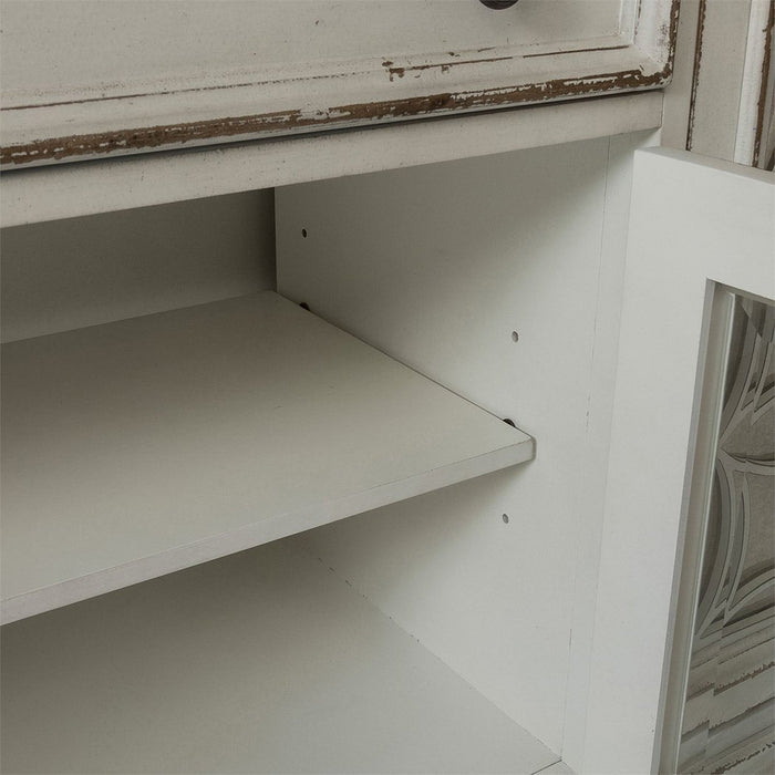 Liberty Magnolia Manor Entertainment TV Stand w/Hutch in Antique White