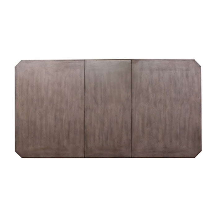 Ocean Isle Rectangular Leg Table in Antique White with Weathered Pine