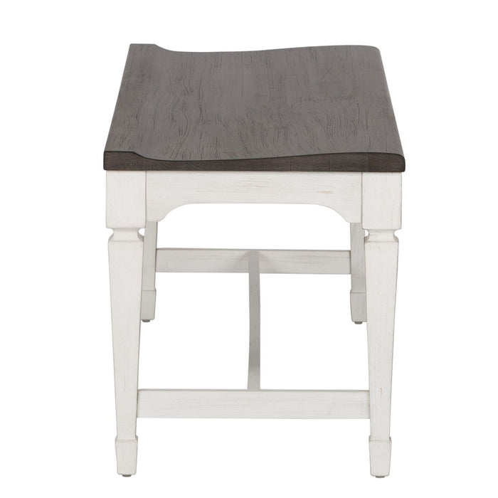 Allyson Park Wood Seat Bench in Wirebrushed White image