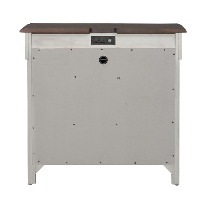 Ivy Hollow 3 Drawer Bedside Chest w/ Charging Station in Weathered Linen image