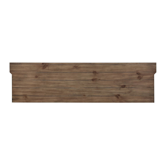 Liberty Morgan Creek Entertainment TV Stand in Antique White Finish with Wire Brushed Tobacco Accents