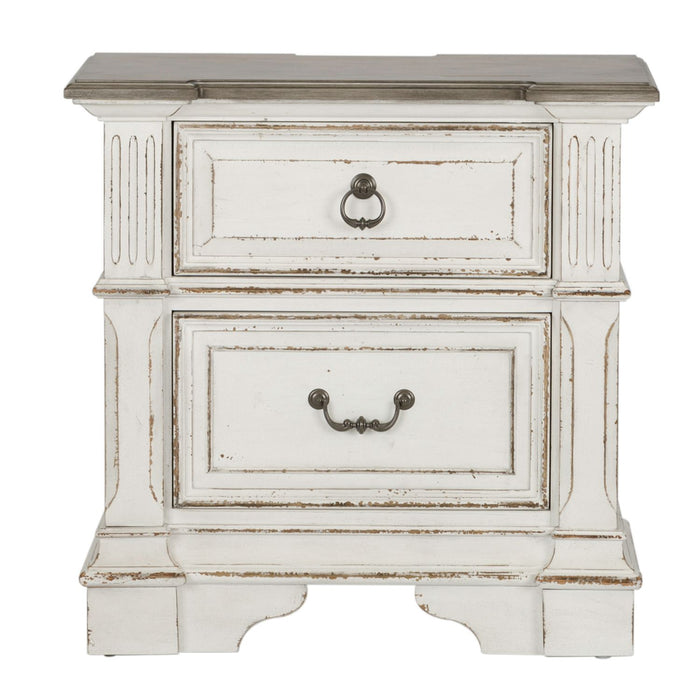 Abbey Park King California Panel Bed, Dresser & Mirror, Night Stand