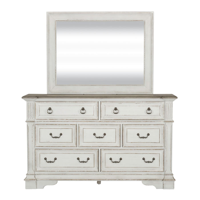 Abbey Park King California Sleigh Bed, Dresser & Mirror