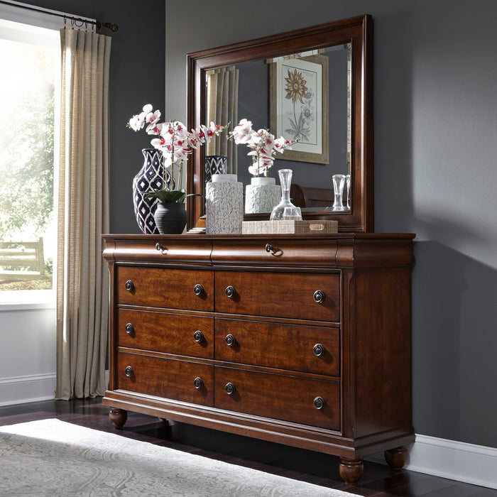 Rustic Traditions King California Sleigh Bed, Dresser & Mirror, Chest, Night Stand image
