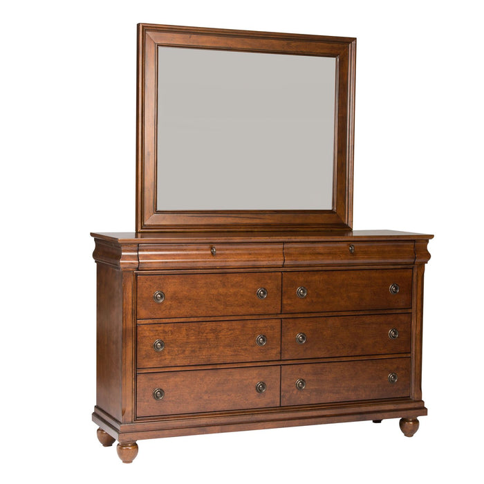 Rustic Traditions King California Sleigh Bed, Dresser & Mirror, Chest, Night Stand image