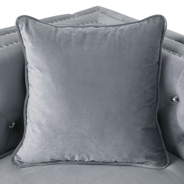 Amie Glam Gray & Black Sectional w/Storage