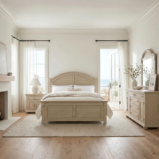 Summer House King Panel Bed, Dresser & Mirror, Night Stand image