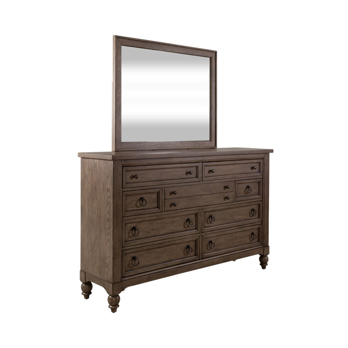 Americana Farmhouse King Shelter Bed, Dresser & Mirror, Chest, Night Stand