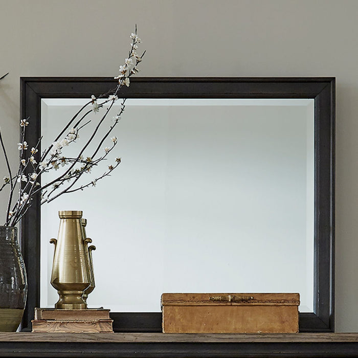 Americana Farmhouse Landscape Mirror in Black image