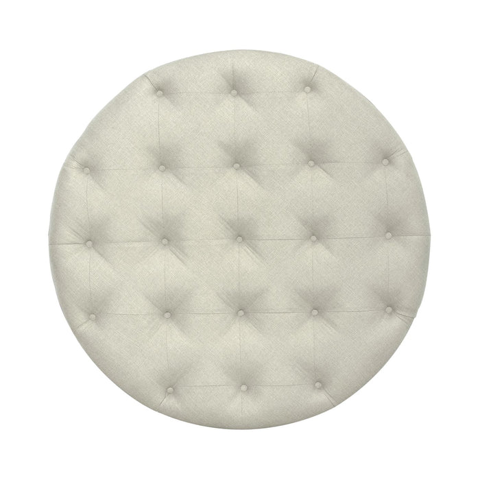 Americana Farmhouse Round Cocktail Ottoman in Dusty Taupe image