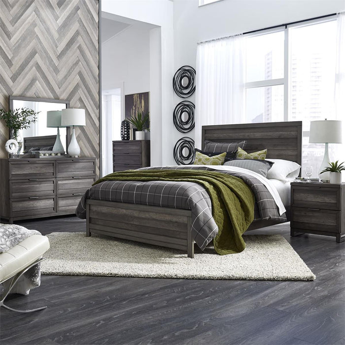 Liberty Furniture Tanners Creek King Panel Bed in Greystone