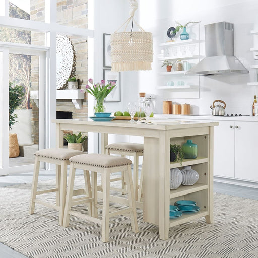 Liberty Furniture Brook Creek 5 Piece Counter Set in White image