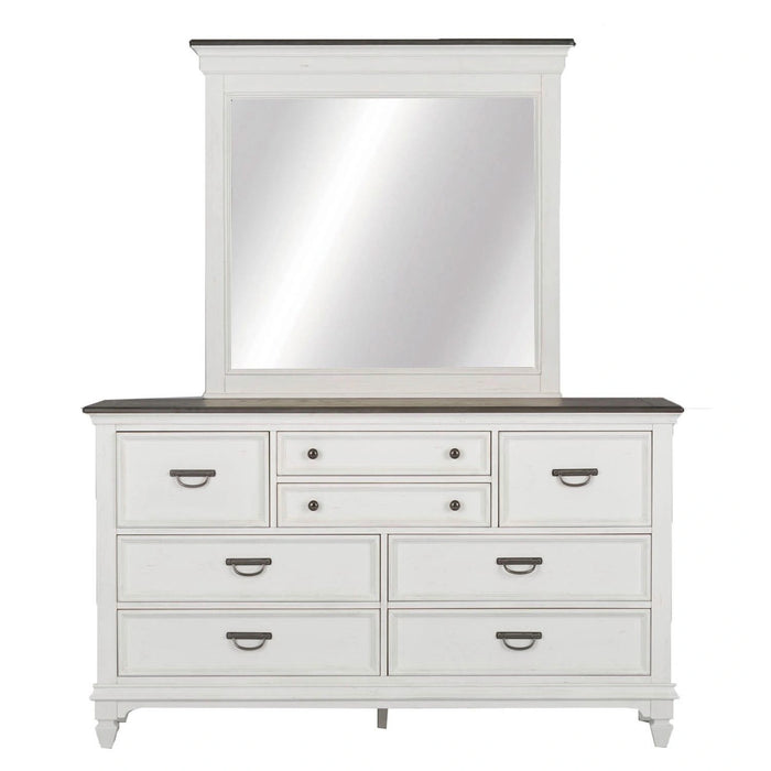 Allyson Park Panel Bed, Dresser & Mirror image