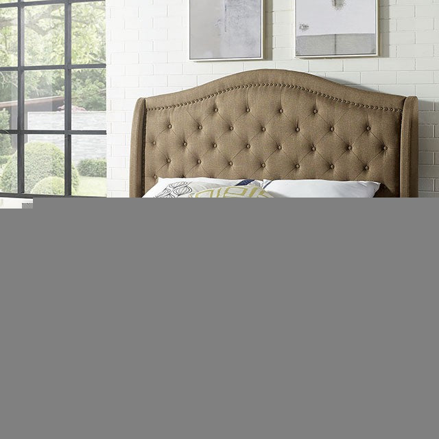 Carly Cal.King, E.King, Full, & Queen Bed Grey & Brown