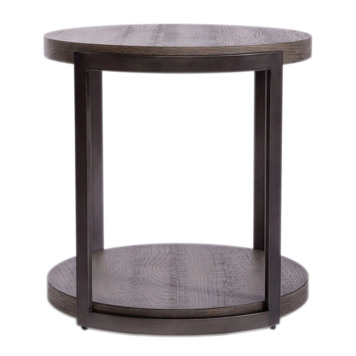 Modern View Round End Table in Gray image
