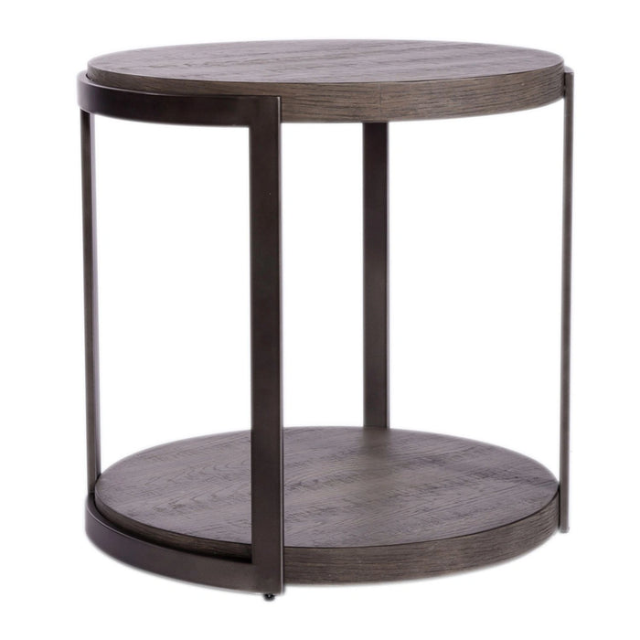 Modern View Round End Table in Gray image